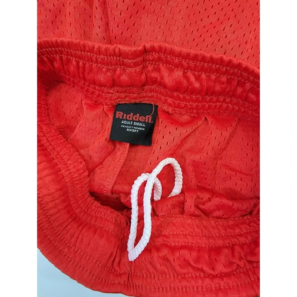 Men's Size Small S Riddell Red‎ Mesh Drawstring Basketball Workout Shorts NEW